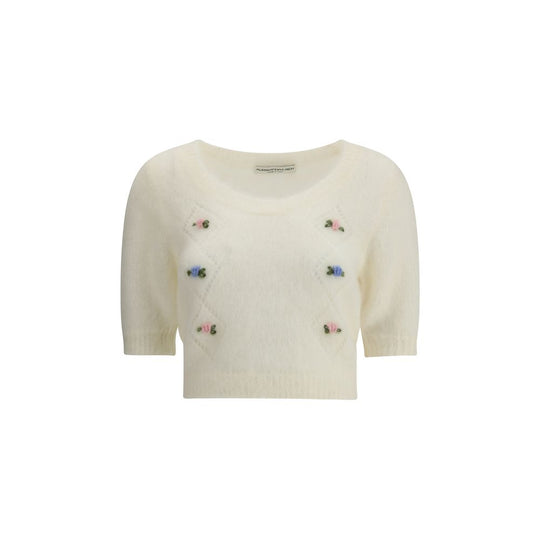 Alessandra Rich Kurzarm-Pullover aus Mohair