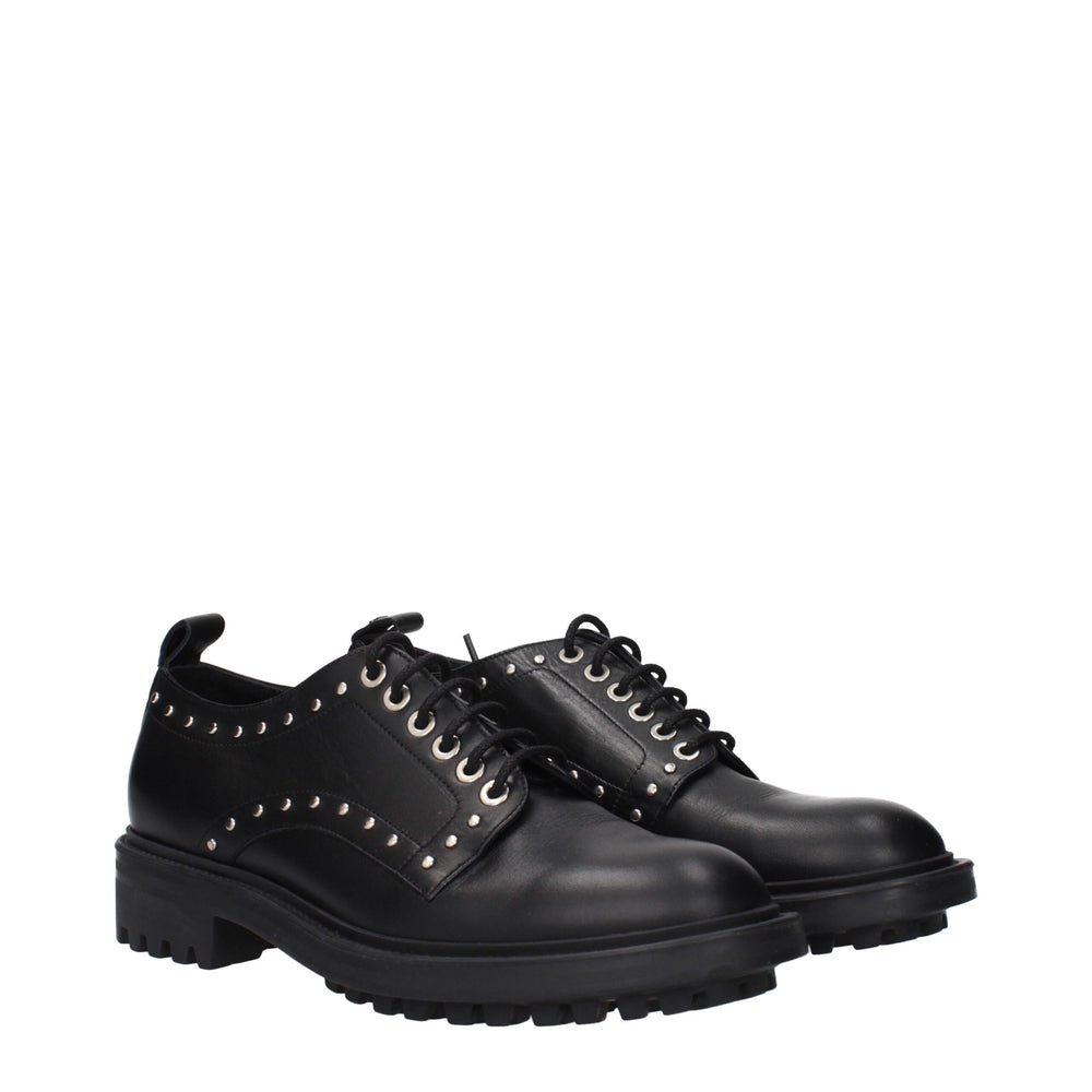 Max Mara Schwarze Leder Oxfords und Derbies