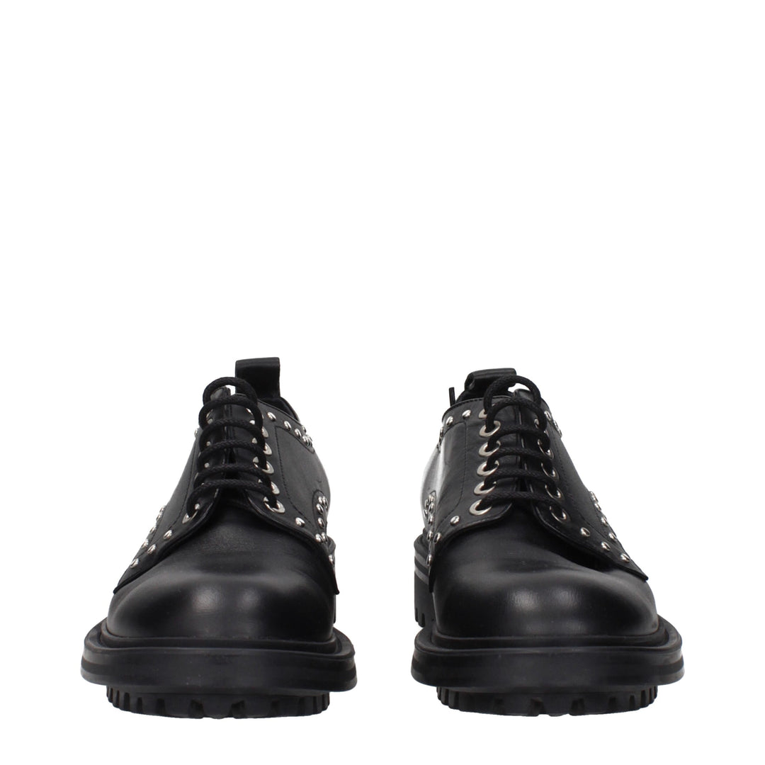 Max Mara Schwarze Leder Oxfords und Derbies