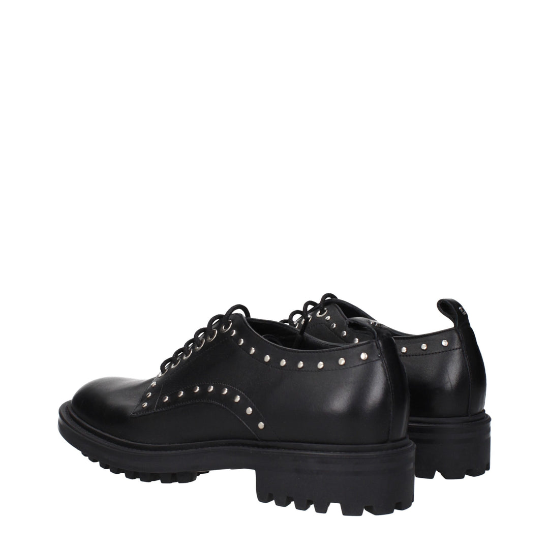 Max Mara Schwarze Leder Oxfords und Derbies