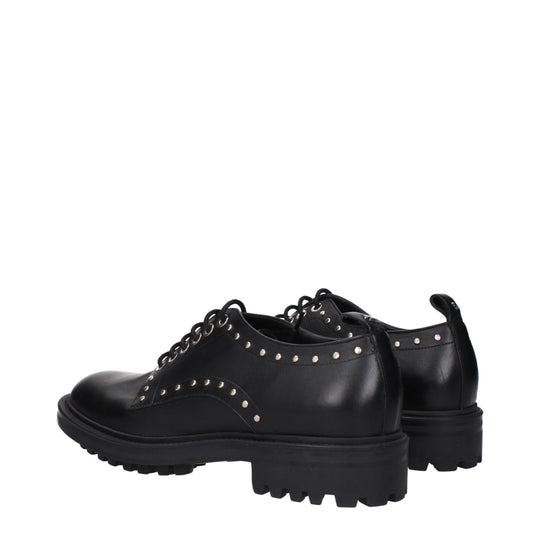 Max Mara Schwarze Leder Oxfords und Derbies