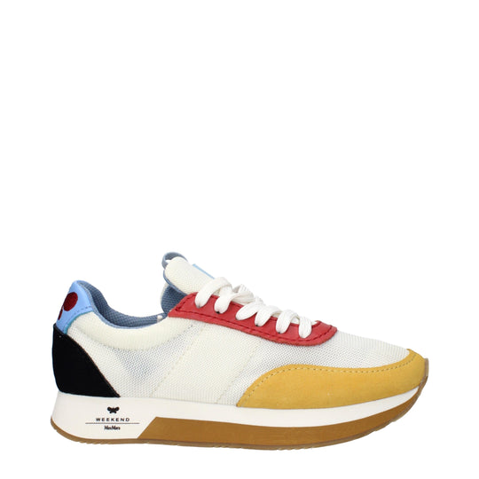 Max Mara Weiße Stoff-Low Tops