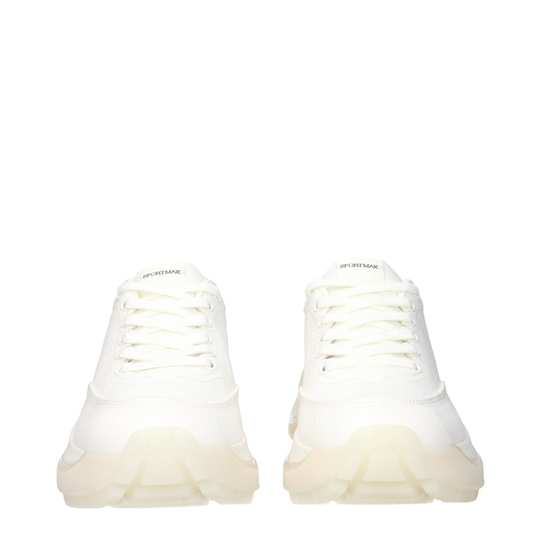 Max Mara Chunky Sneakers aus weißem Stoff