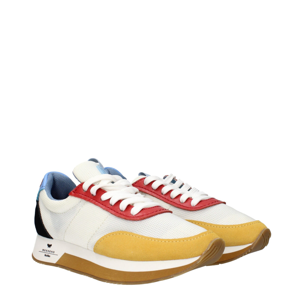 Max Mara Weiße Stoff-Low Tops