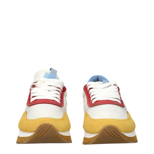 Max Mara Weiße Stoff-Low Tops