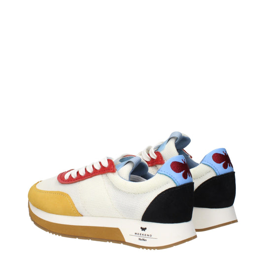 Max Mara Weiße Stoff-Low Tops