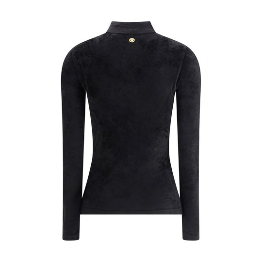 Versace Chenille Top mit halbem Nacken