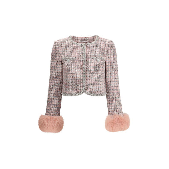 Self-Portrait Bouclé-Pelzjacke mit Bündchen