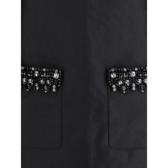 Self-Portrait Kurzes Kleid aus Taft mit verzierten Borten