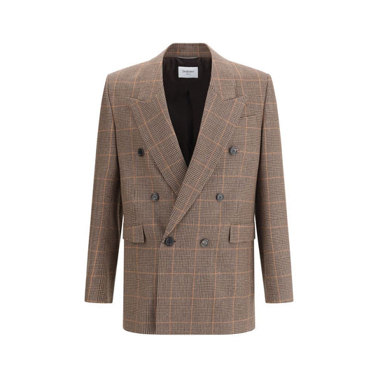 Saint Laurent Prince de Galles Blazer aus Wolle