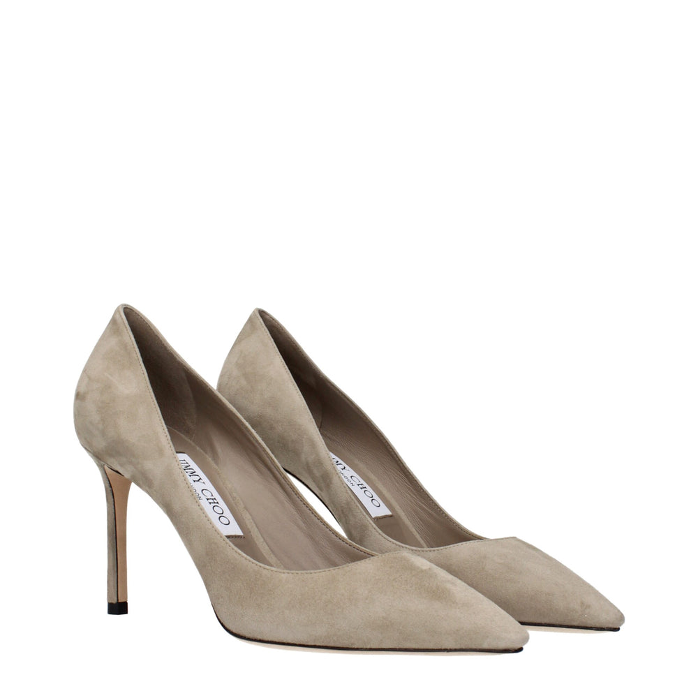 Jimmy Choo Graue Leder Pumps mit hohem Absatz