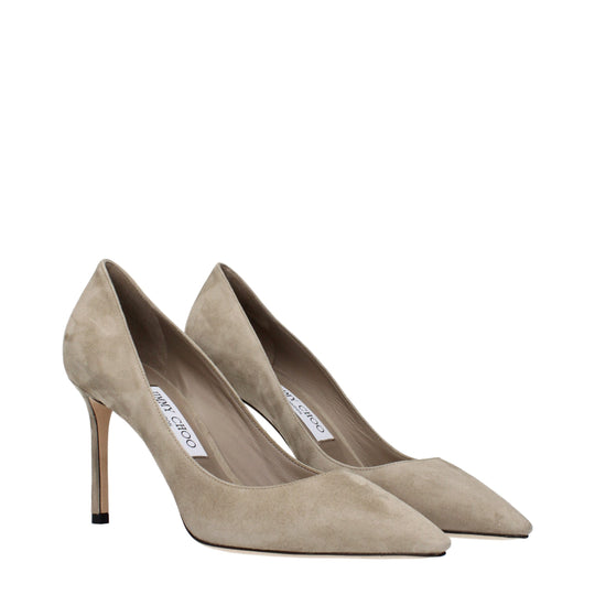 Jimmy Choo Graue Leder Pumps mit hohem Absatz