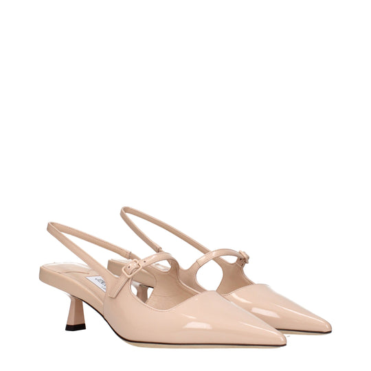 Jimmy Choo Rosa Leder Pumps mit mittlerem Absatz