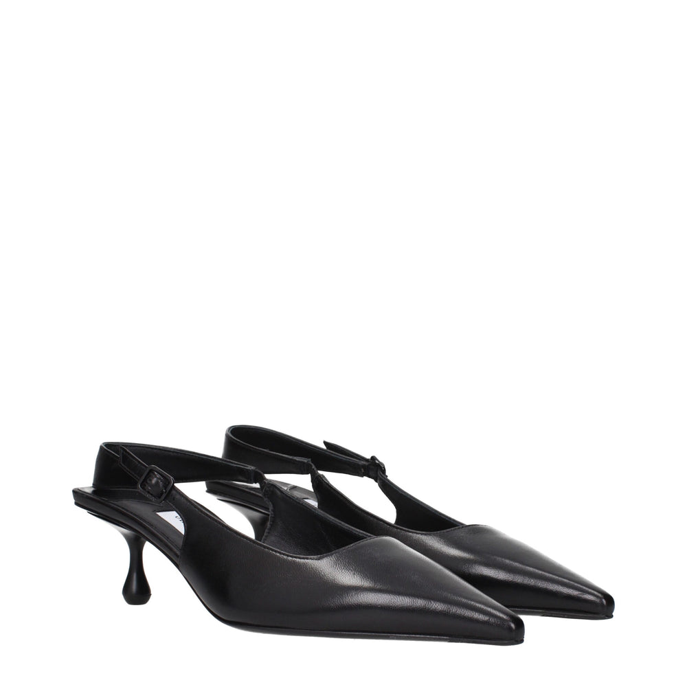 Jimmy Choo Flache Sandalen aus schwarzem Leder