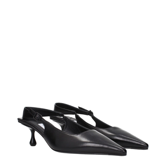 Jimmy Choo Flache Sandalen aus schwarzem Leder