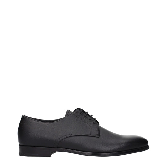 Prada Schwarze Leder Oxfords und Derbies