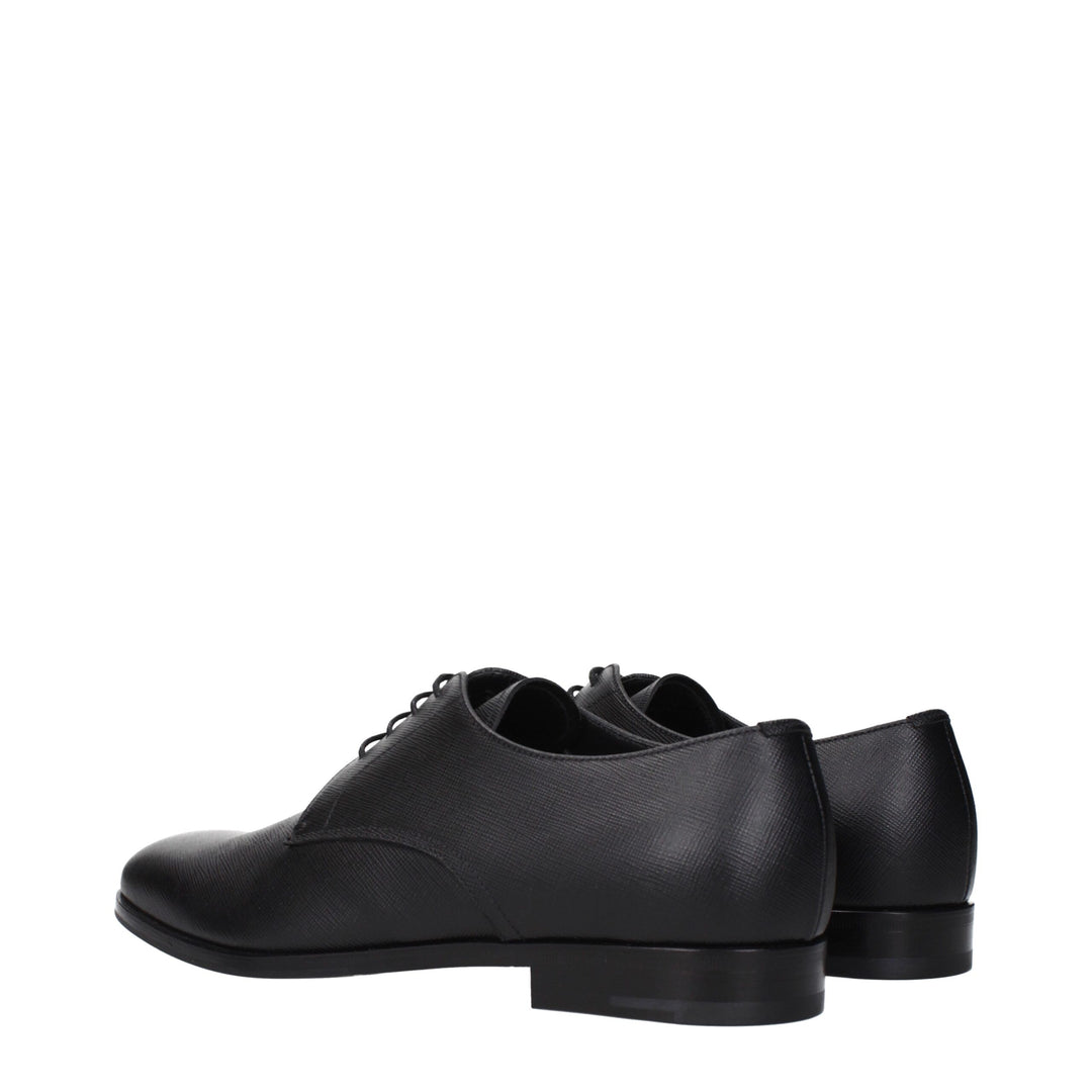 Prada Schwarze Leder Oxfords und Derbies
