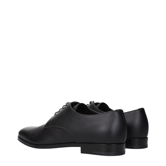 Prada Schwarze Leder Oxfords und Derbies