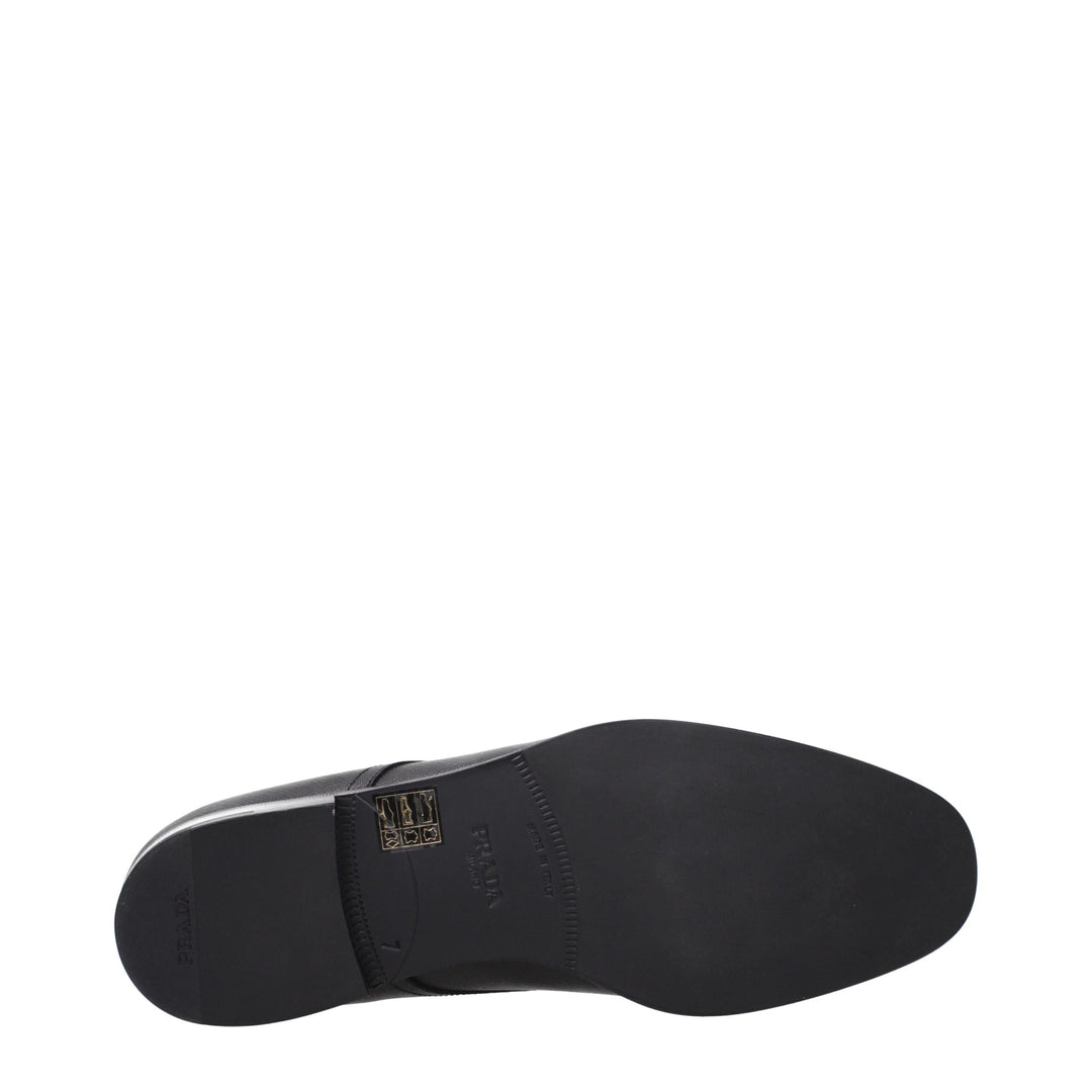 Prada Schwarze Leder Oxfords und Derbies