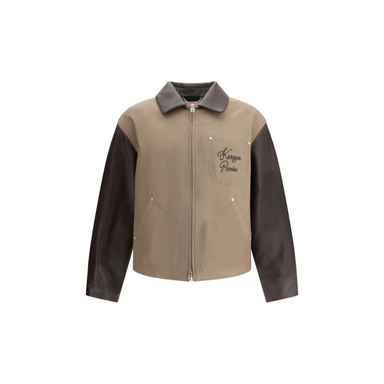 Kenzo College-Jacke aus Wolle und Leder