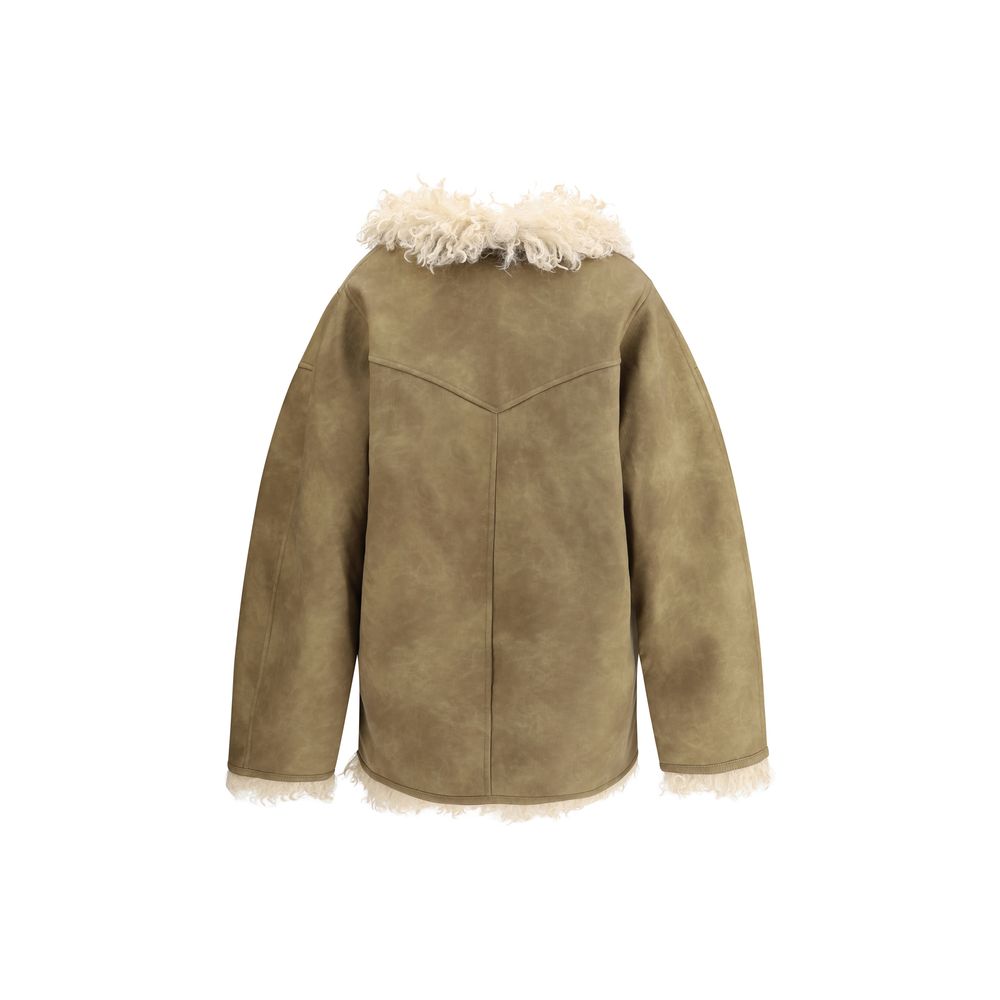 Marant Etoile Clea Kunstpelz-Mantel mit Schereneffekt