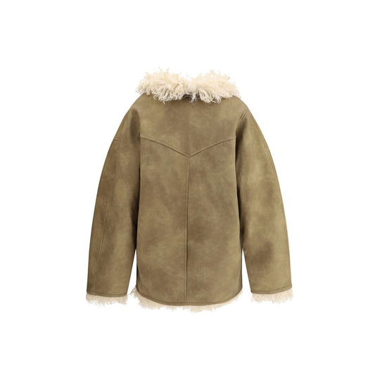 Marant Etoile Clea Kunstpelz-Mantel mit Schereneffekt