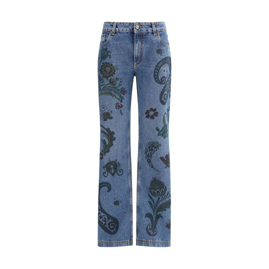 Etro Schlagjeans mit Blumen- und Bienendruck