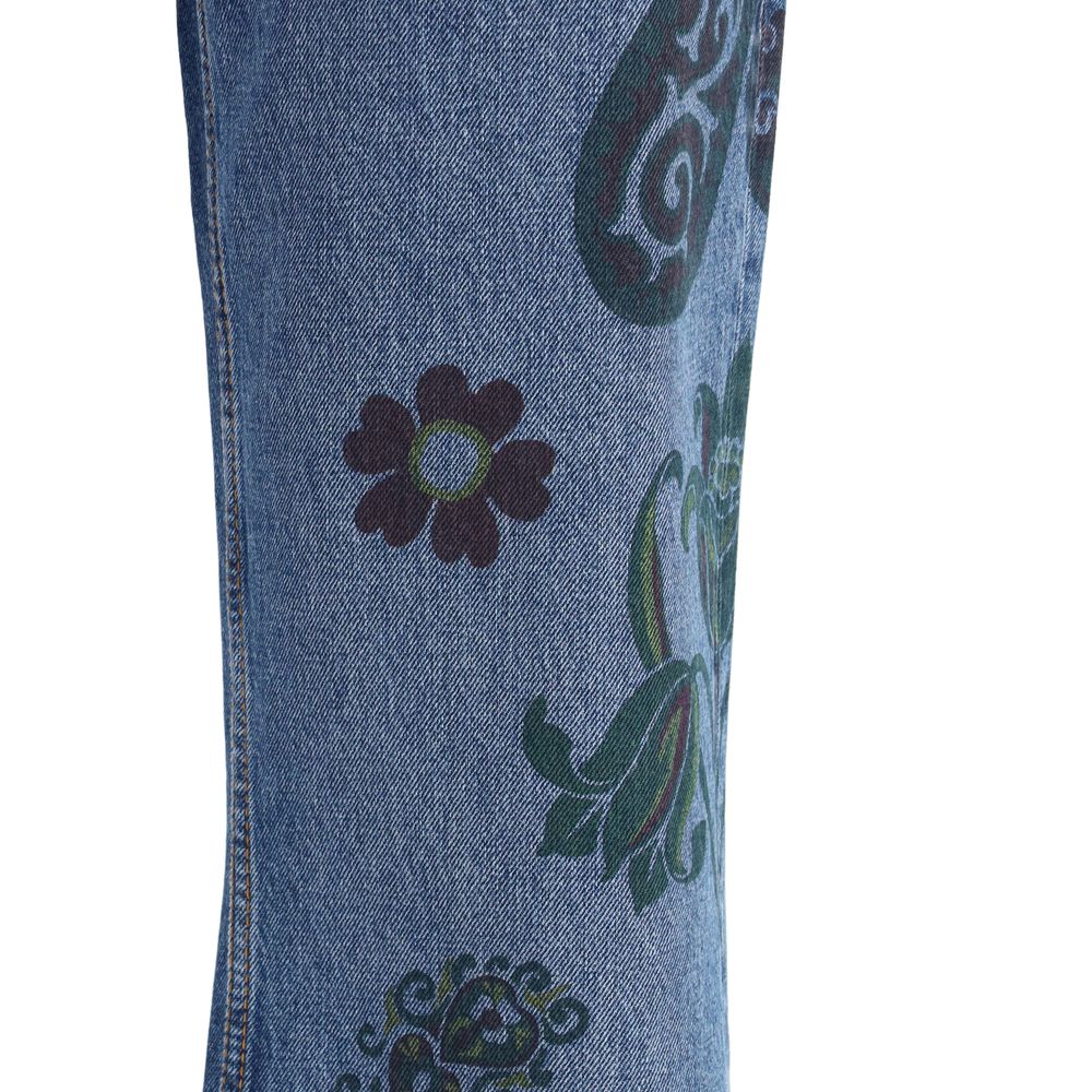 Etro Schlagjeans mit Blumen- und Bienendruck