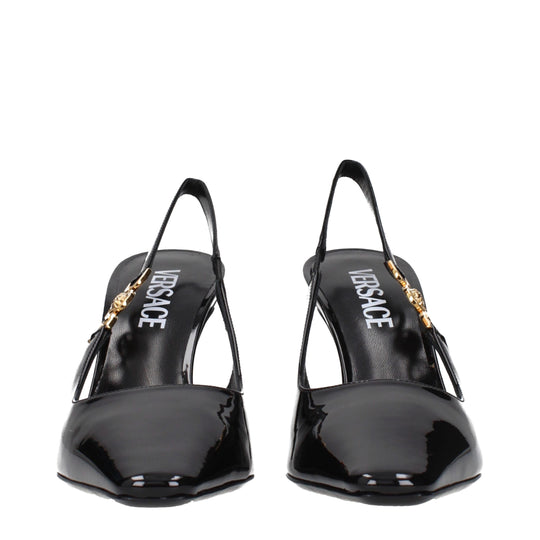 Versace Schwarze Leder High Heel Pumps