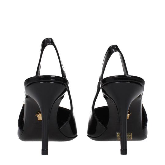 Versace Schwarze Leder High Heel Pumps