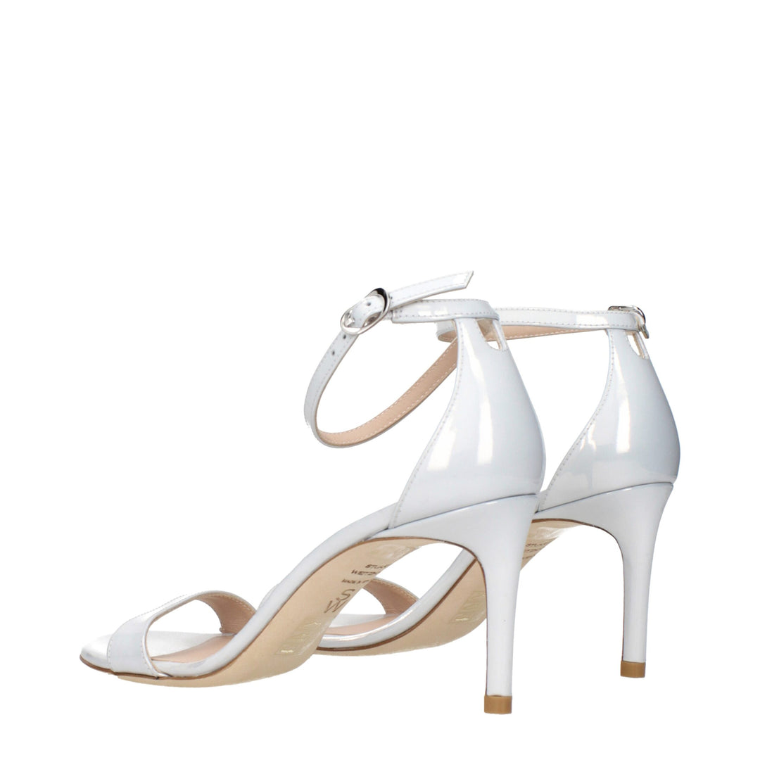 Stuart Weitzman Weiße Leder Stiletto Heels Sandalen