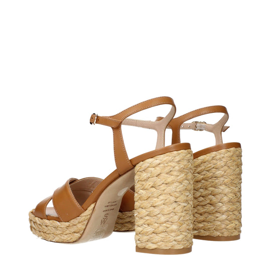 Stuart Weitzman Braune Leder-Plateaus
