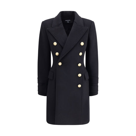 Balmain Zweireihiger Mantel aus Wolle und Kaschmir