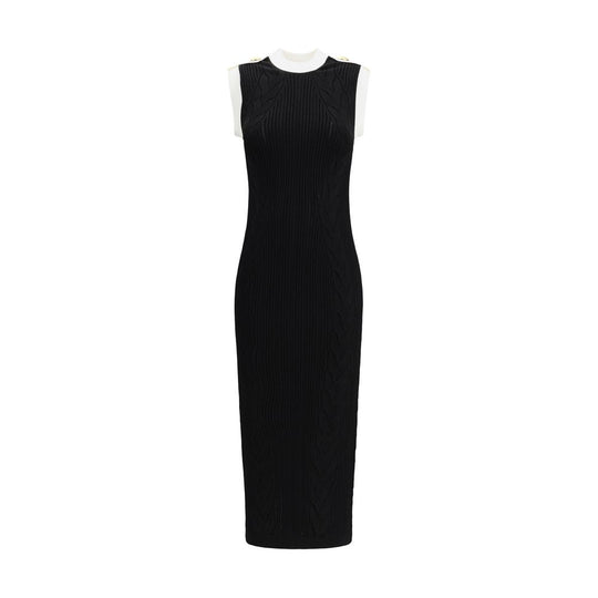 Balmain Ärmelloses langes Kleid aus Torsostrick