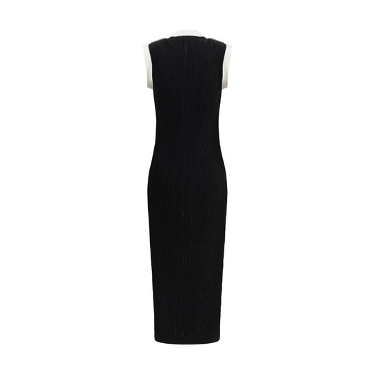 Balmain Ärmelloses langes Kleid aus Torsostrick