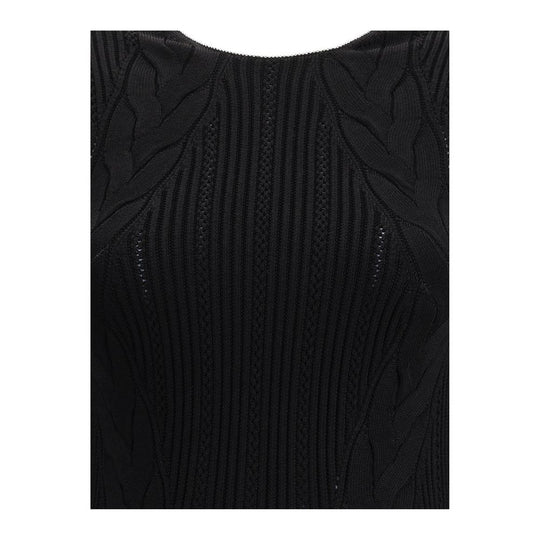 Balmain Ärmelloses langes Kleid aus Torsostrick