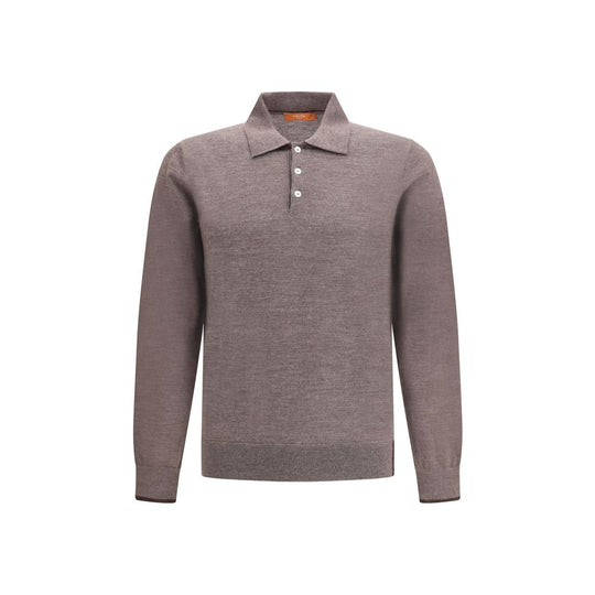 Cruna Gestricktes Poloshirt mit langen Ärmeln