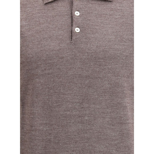 Cruna Gestricktes Poloshirt mit langen Ärmeln