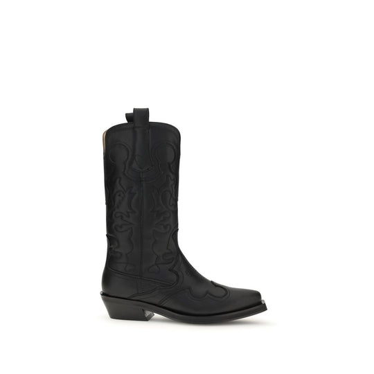 Ganni Bestickte Westernstiefel