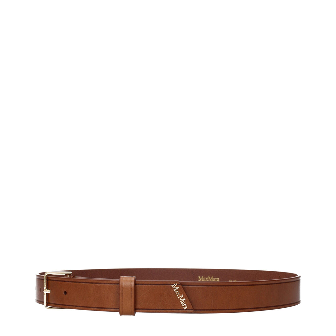 Max Mara Regelmäßige braune Ledergürtel