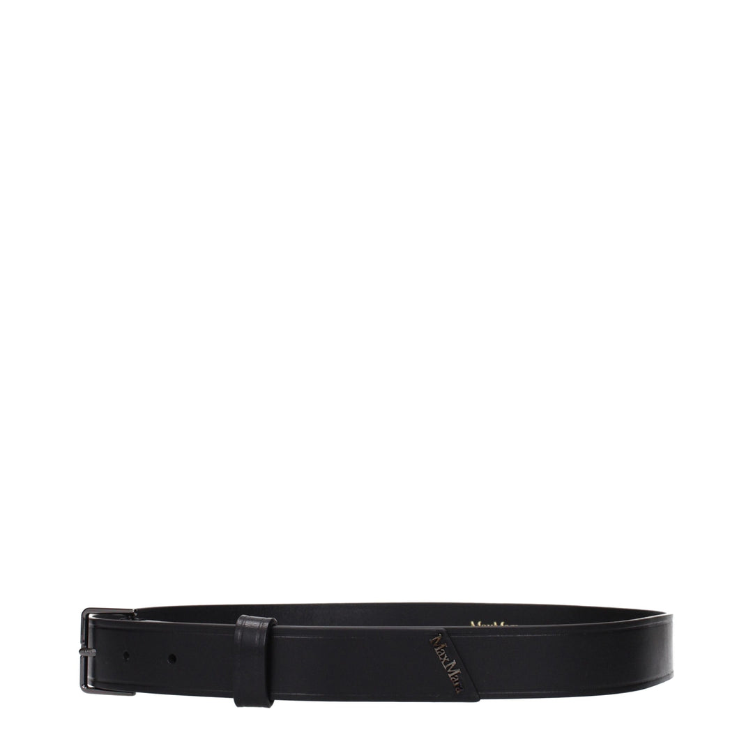 Max Mara Schwarzes Leder Regular Gürtel