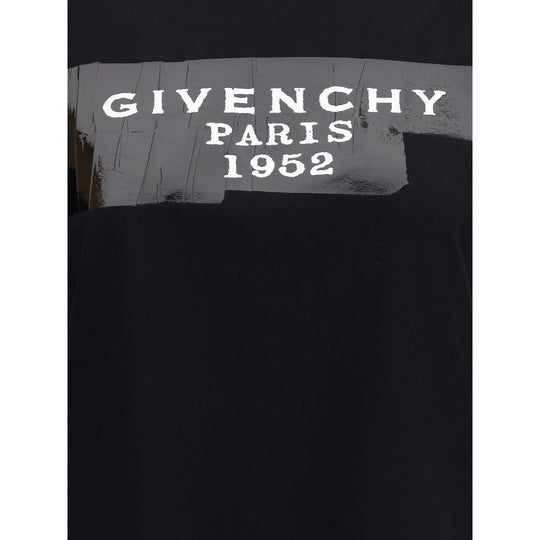 Baumwoll-T-Shirt mit schwarzem Givenchy-Druckband