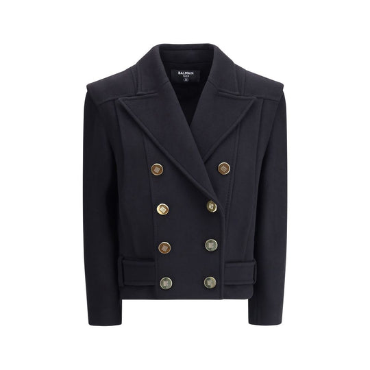 Balmain Zweireihiger Wollmantel