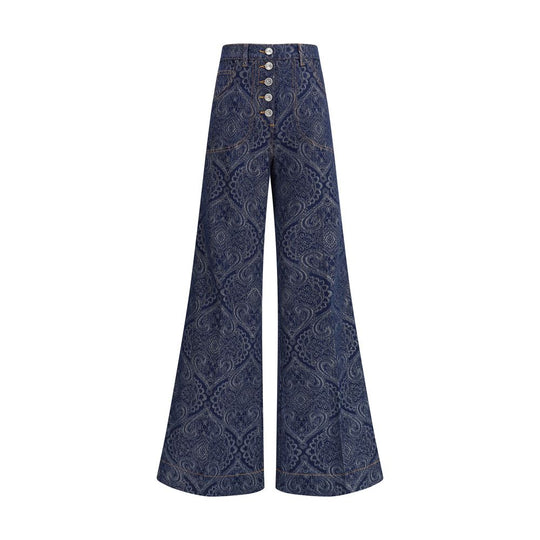 Etro Jacquard-gemusterte Schlagjeans