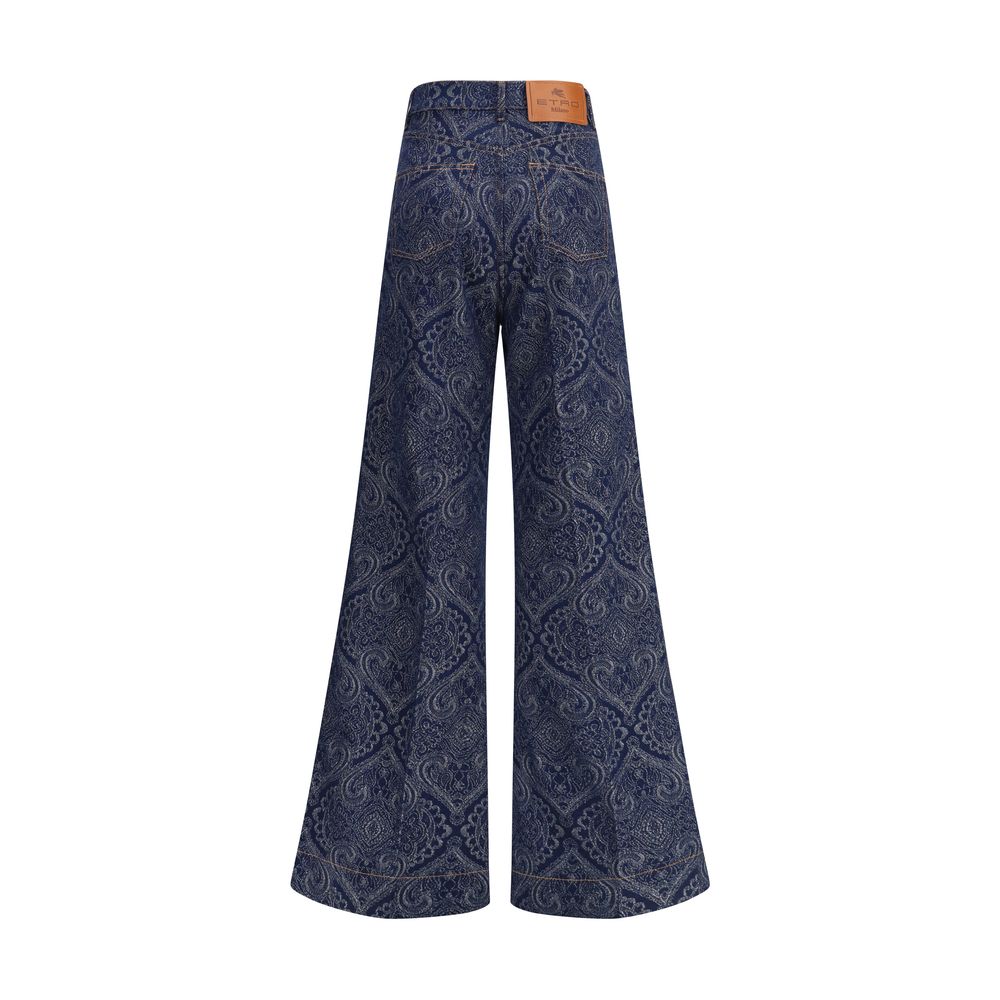 Etro Jacquard-gemusterte Schlagjeans