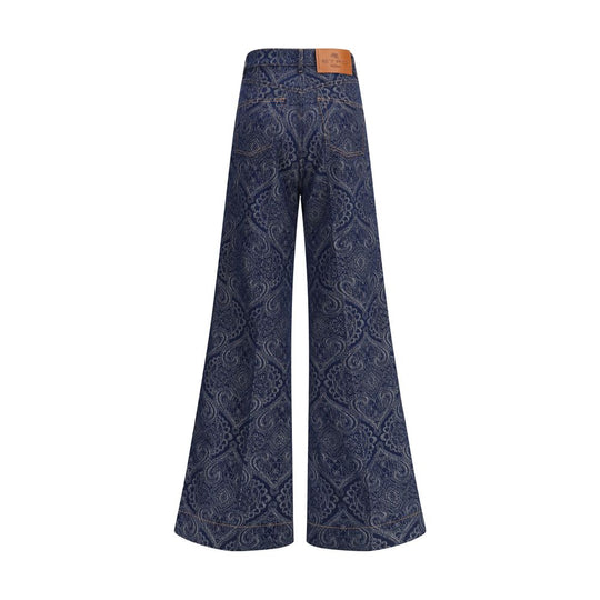 Etro Jacquard-gemusterte Schlagjeans