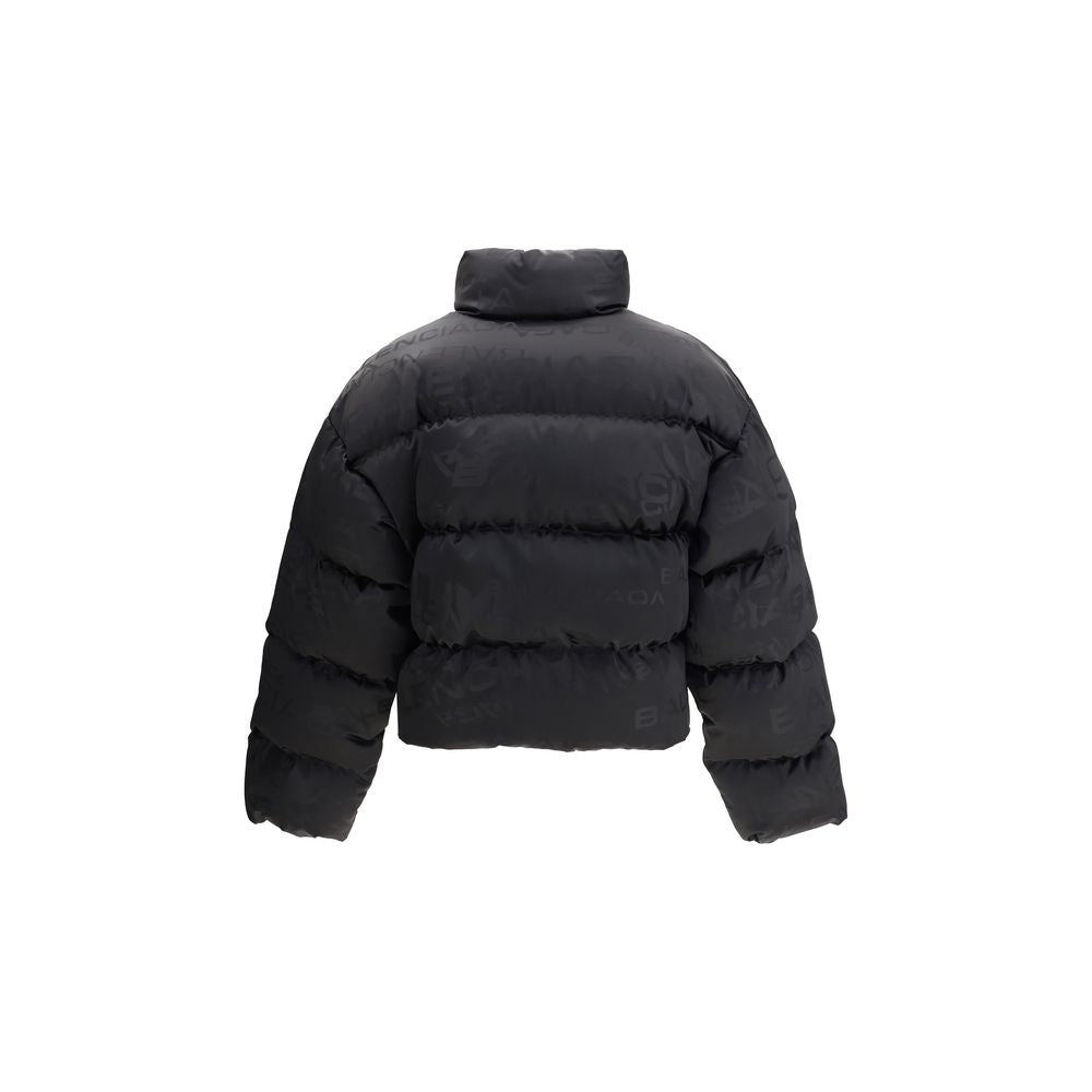 Balenciaga Gekürzte Pufferjacke mit Logomotiv