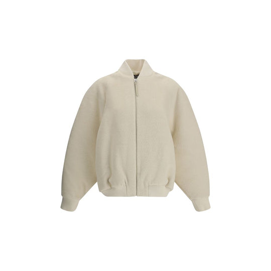 Jacquemus Die Le Blouson Pilu Jacke aus weißer Alpaka Wolle