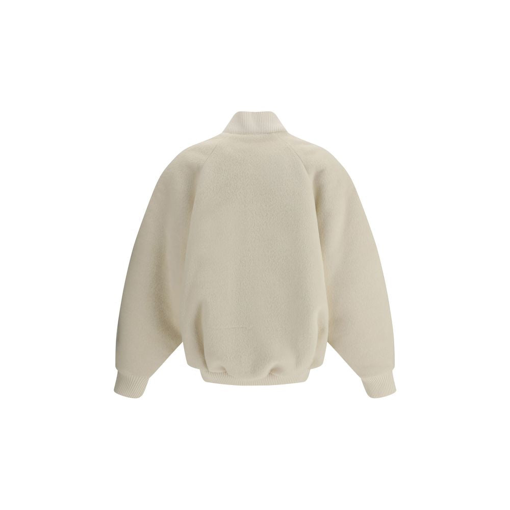 Jacquemus Die Le Blouson Pilu Jacke aus weißer Alpaka Wolle