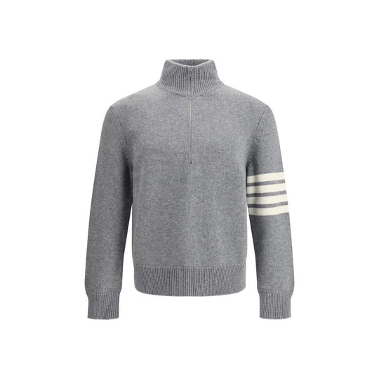 Thom Browne Eleganter Pullover mit halbem Reißverschluss am Hals